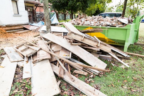 Front view of a house clearance team starting a job in a residential driveway