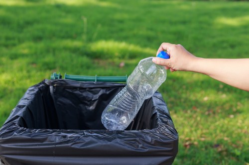 Recycling bins with segregated construction materials